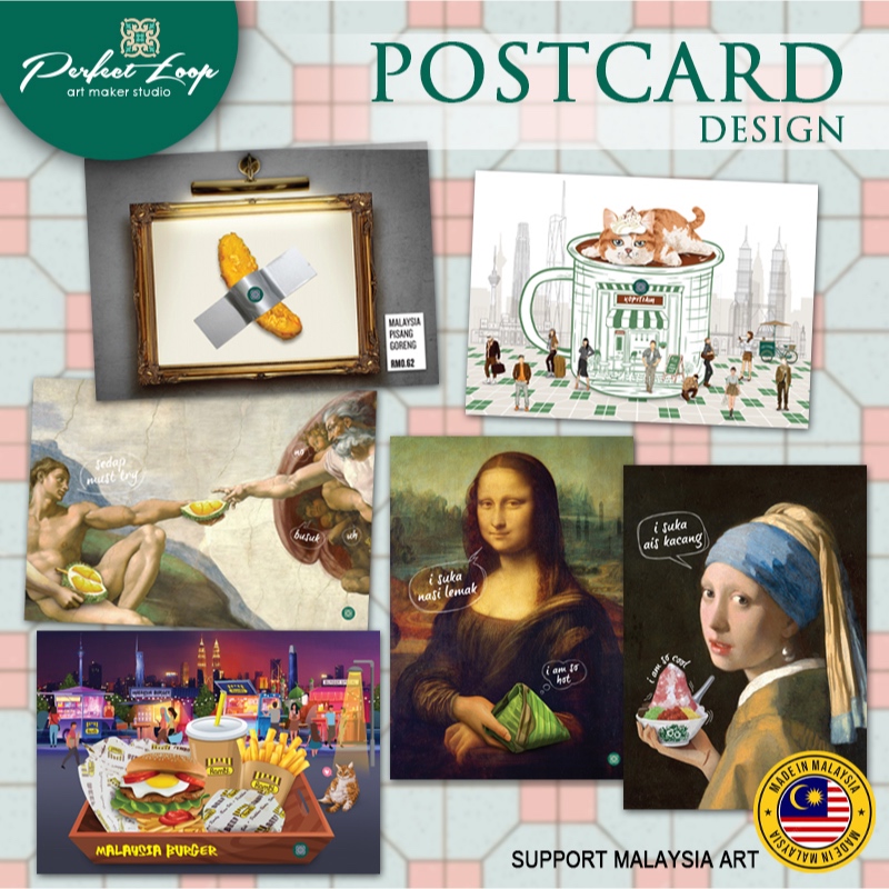 Postcard Design Malaysia Funny Food Famous Art (Poskad Malaysia ...