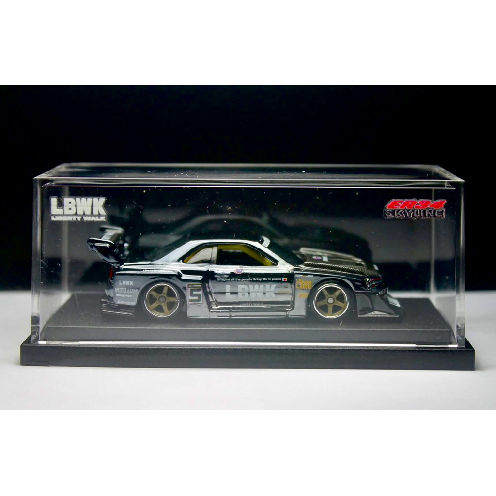 Hot Wheels Nissan GT-R R34 LBWK Black Chrome Spectraflame CUSTOM MADE ...