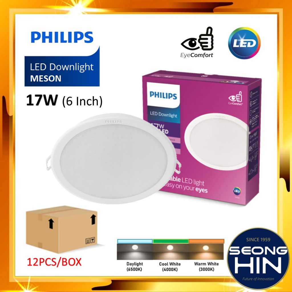 12PCS x Philips 59466 Meson 6 inch 17W LED Downlight Scene Switch 3 ...