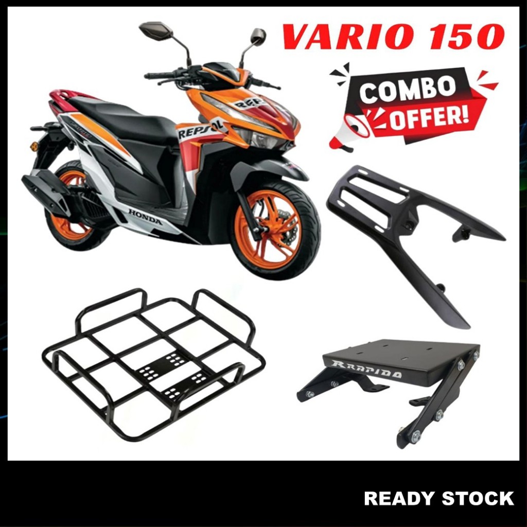 (Honda Vario 150) Delivery Bag Rack Beg Rak+Rapido Adjustable Rack ...