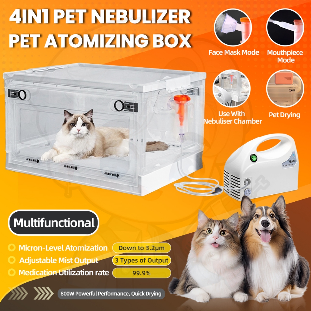 4in1 Pet Nebulizer Pet Atomizing Box Pet dryer portable collapsible cat ...