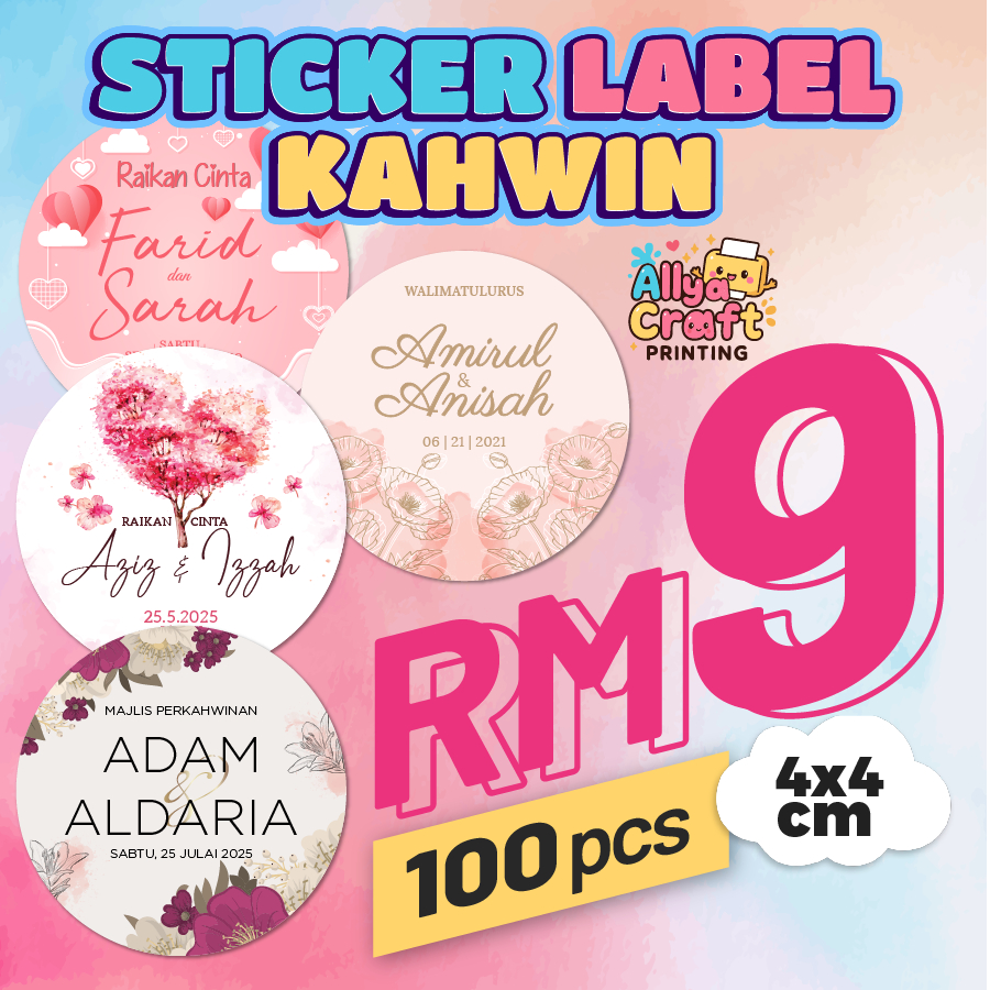 sticker kahwin / sticker doorgift / sticker tunang / raikan cinta ...