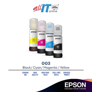 Epson 003 Ink Cartridge | 100% Original | Black Cyan Magenta Yellow V100 V200 V300 V400 | Refill Ink