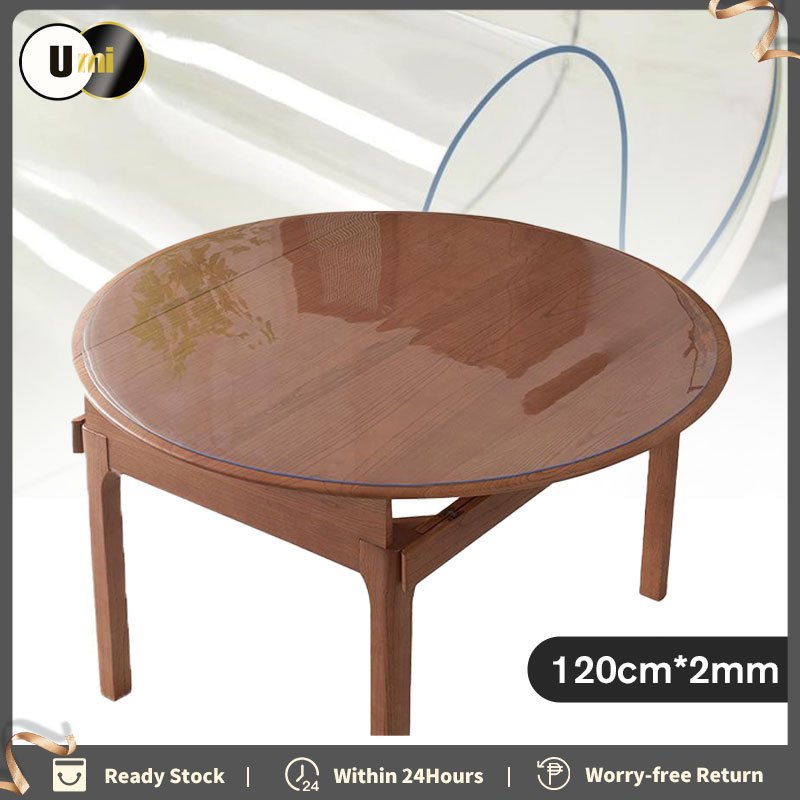 120cm PVC Round Table Water Proof Table Mat 2.0mm Washable Oil-proof ...
