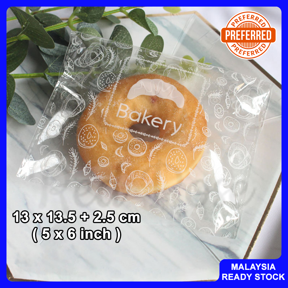 [ 13x13.5+2.5cm ±100/500Pcs ] Bread Packaging Plastic / Baking Plastic ...