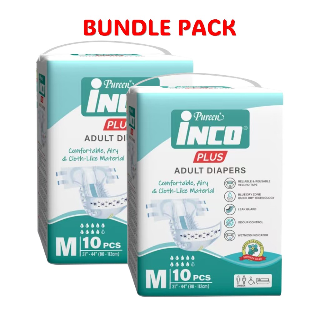 Pureen INCO Plus Adult Diapers [Bundle Pack] 2 x 10's | Shopee Malaysia
