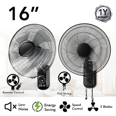Product image 【LePinBang】Kipas Dinding 16" Wall Fan | Remote / Manual | Kuat & Senyap 静音强风节能壁挂风扇 Manual & Smart Remot