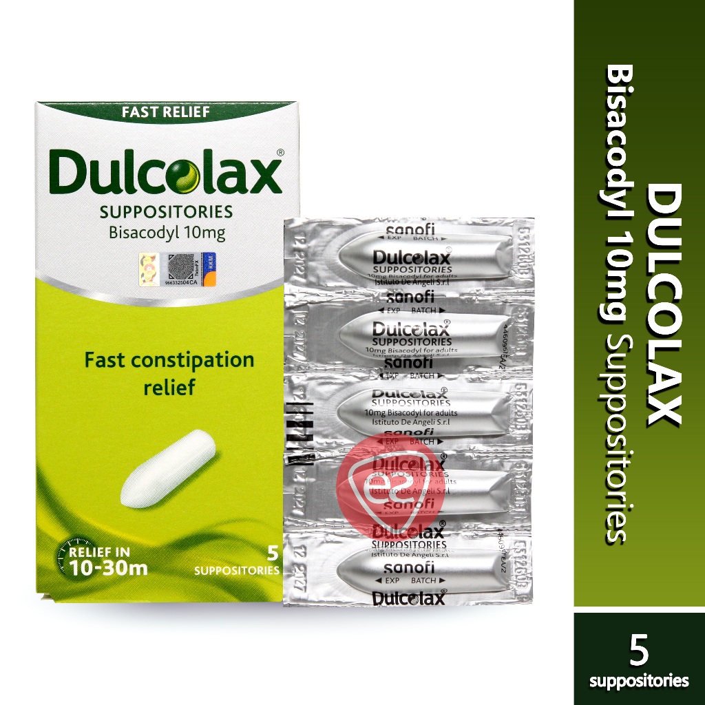 Dulcolax (Bisacodyl) 10mg Suppositories 5s Fast Constipation Relief For ...