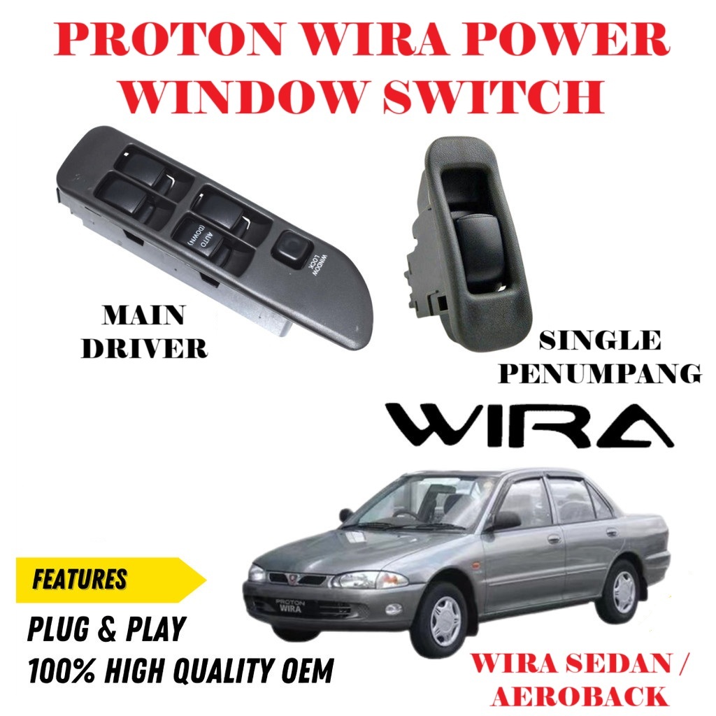 Proton Wira Power Window Switch Main Auto Driver Single Passenger On ...