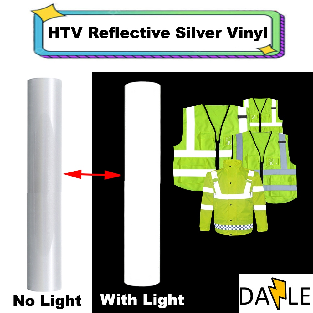 [ 50cm width HTV vinyl ] Reflective silver heat press vinyl pu heat ...