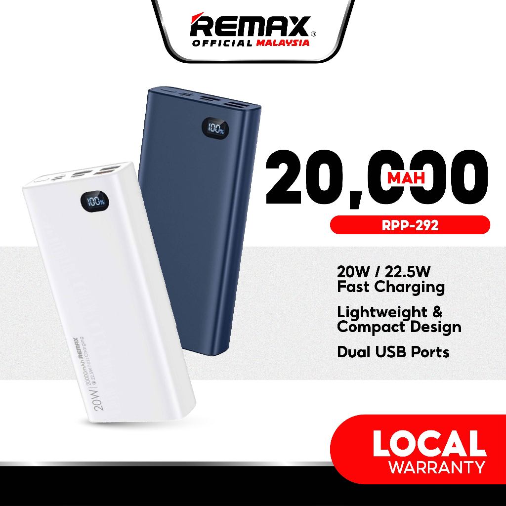 [ CCC ] Remax RPP-292 Gallop Series 20W+22.5W PD+QC Fast Charging ...