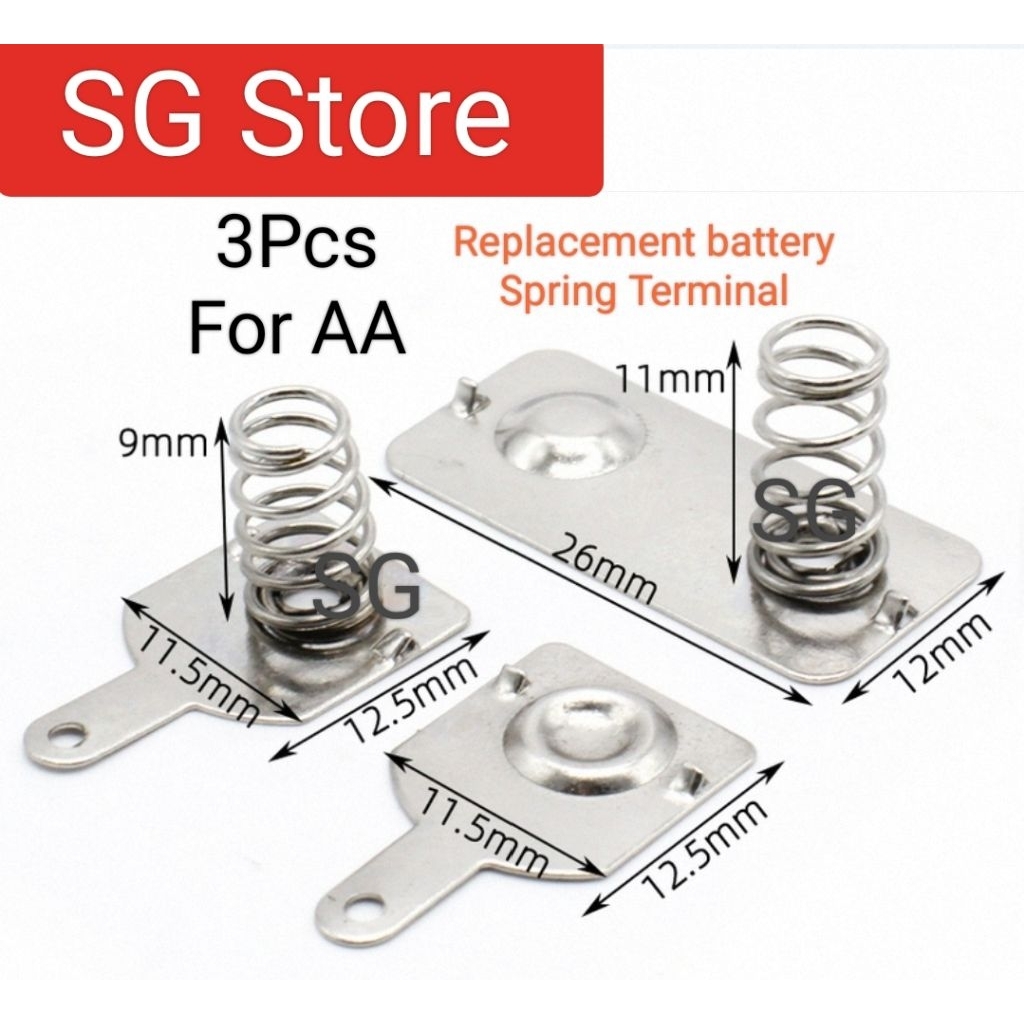 3pcs Replacement metal battery spring contact plate, suitable for AA ...