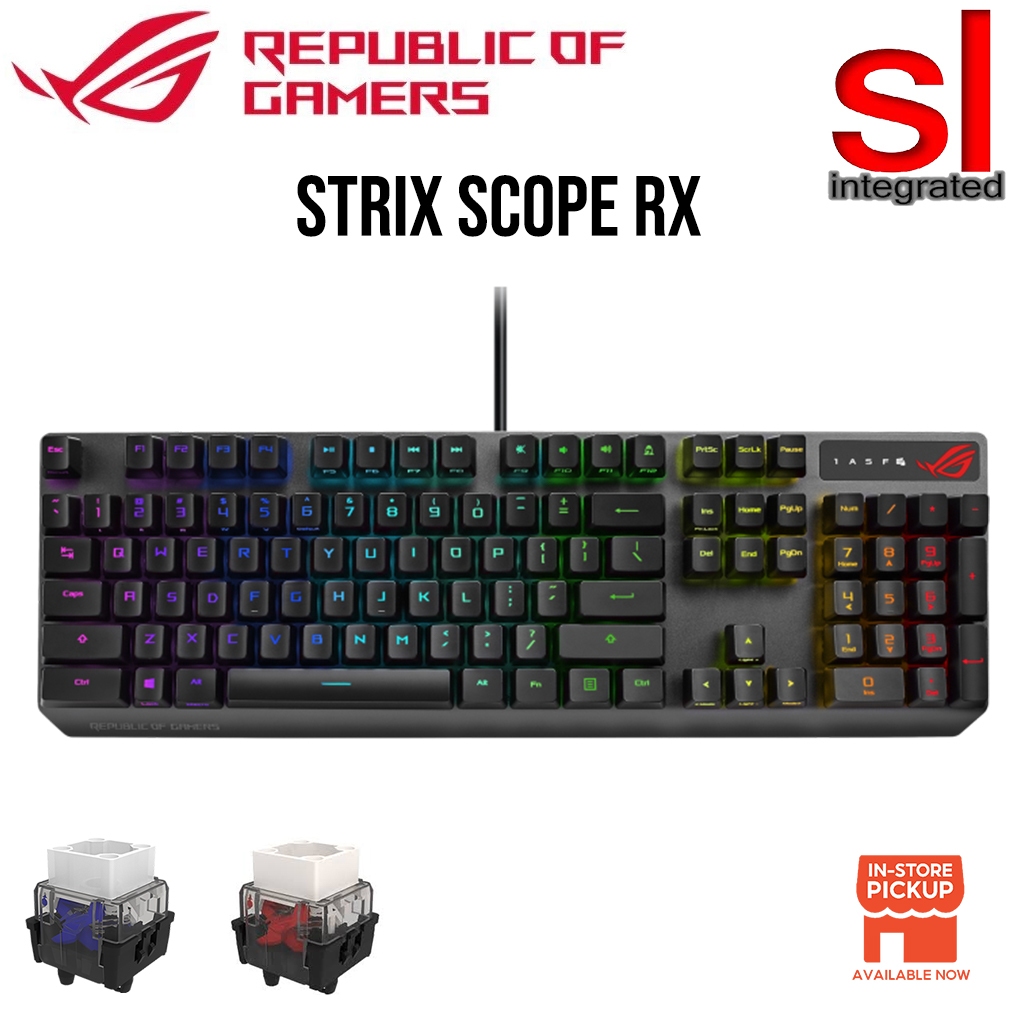 ROG Strix Scope RX Optical Mechanical Gaming Keyboard -(RX Blue Switch ...