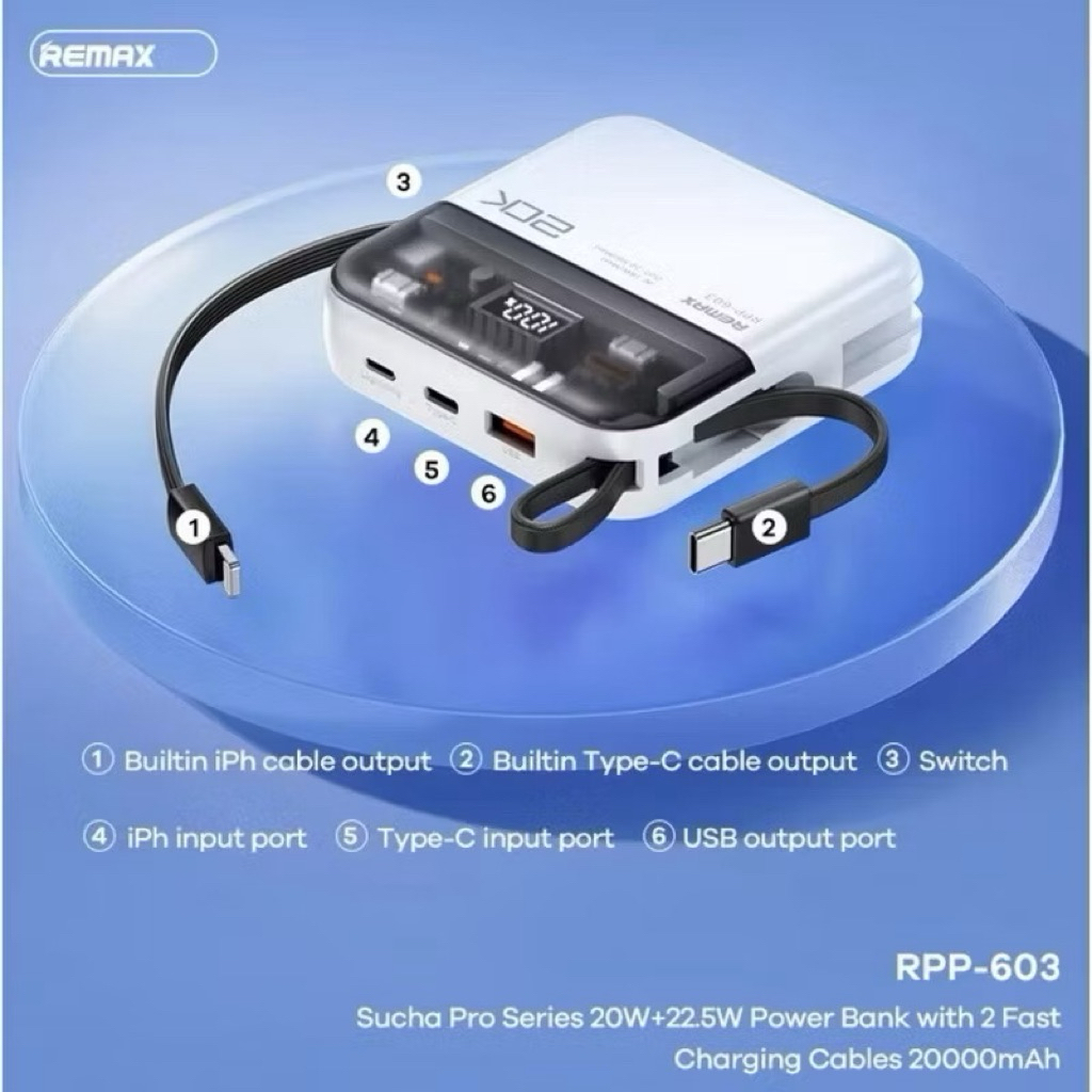 Remax RPP-602 10000mAh / RPP-603 20000mAh Power Bank - 22.5W DENGAN ...