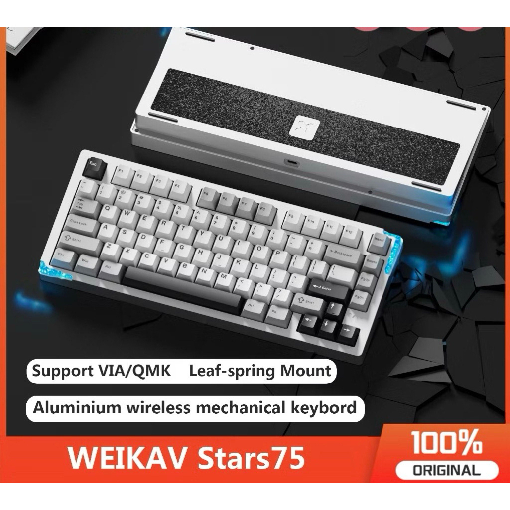 WEIKAV Stars75 Aluminium Wireless Mechanical Keyboard Hot Swap RGB ...