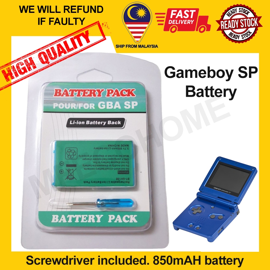 Replacement Battery + Screwdriver For Game Boy Advance SP – 3.7V 850mAh