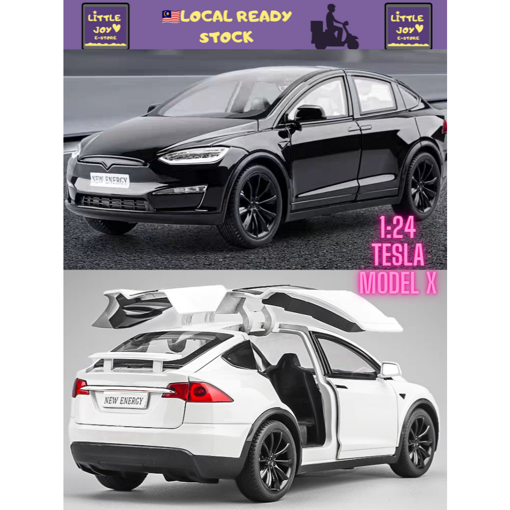 🇲🇾LJS1 TESLA EV MODEL X Luxury Electric SUV 1:24 Diecast Alloy Scale ...