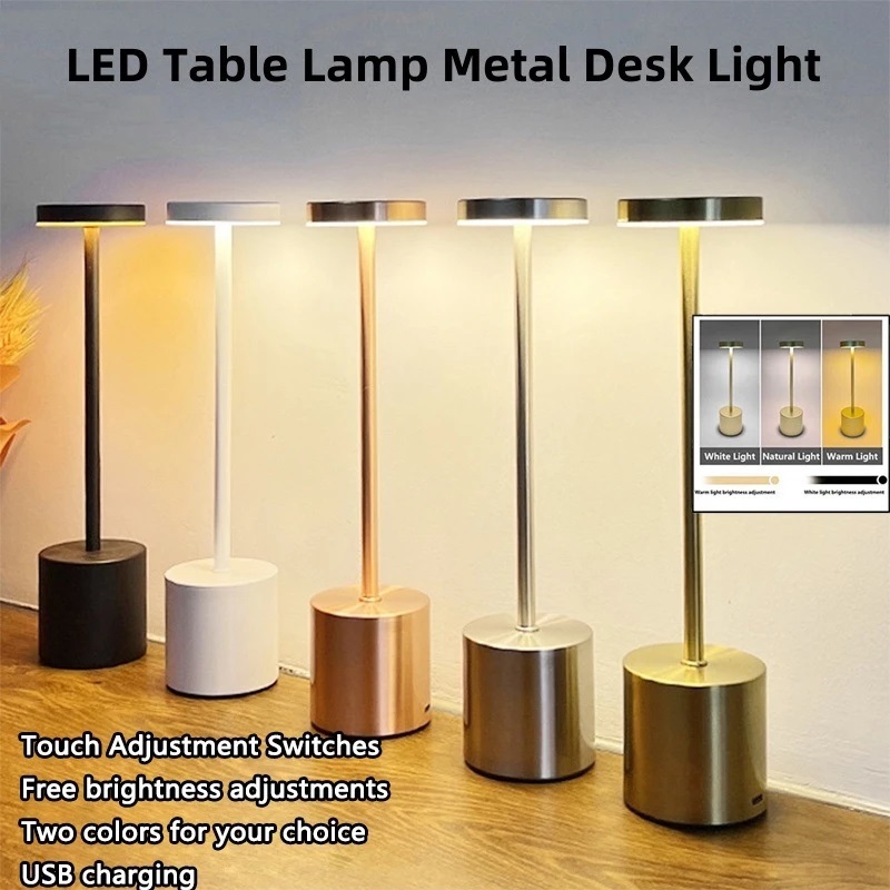 【Local Delivery】Goluck Lampu LED Cordless Table Lamp 3 Color Dimming ...