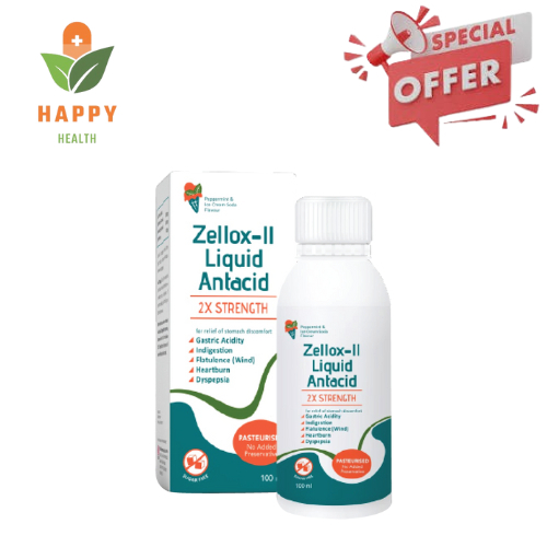 [ Exp 5/2028 ] Zellox II Double Strength Liquid Antacid 100ML - Relief ...