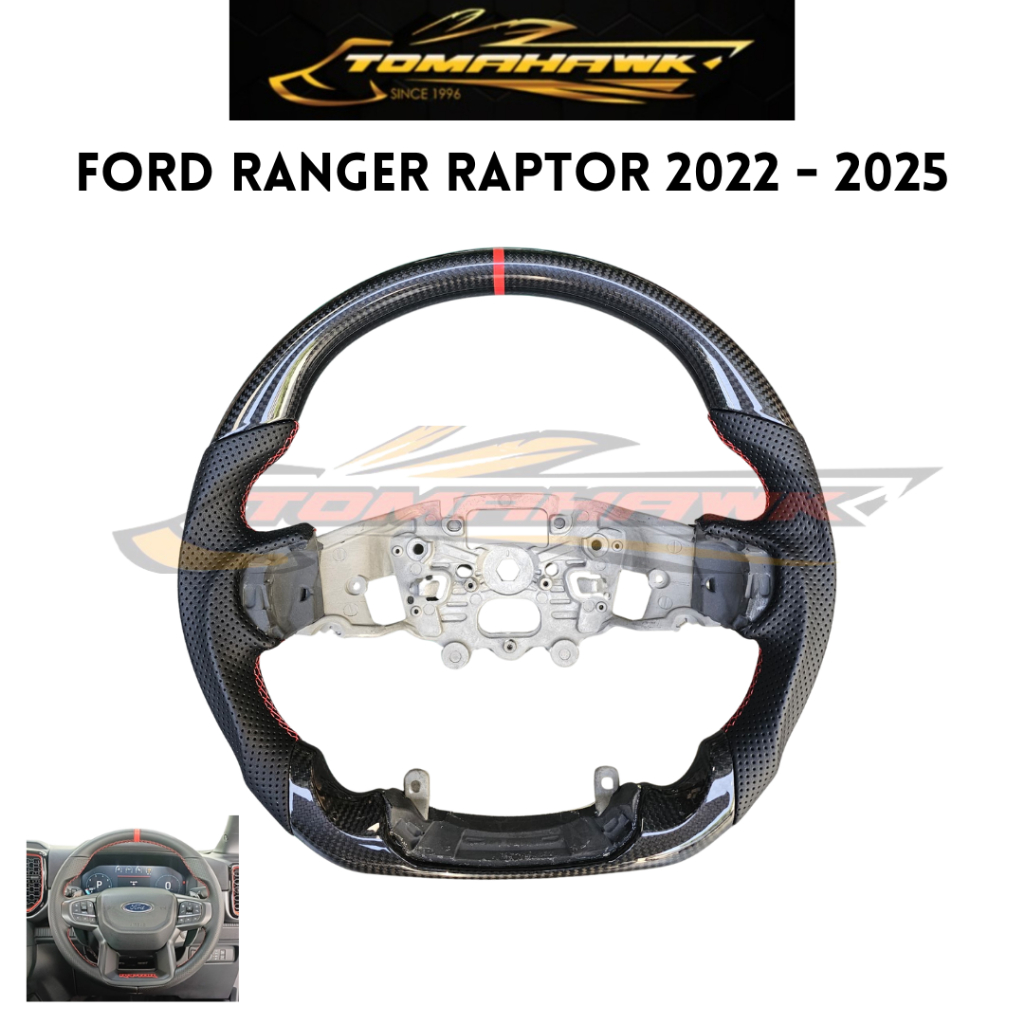 Ford Ranger Raptor (2022-2025) Steering Wheel Real Carbon Fiber Flat ...