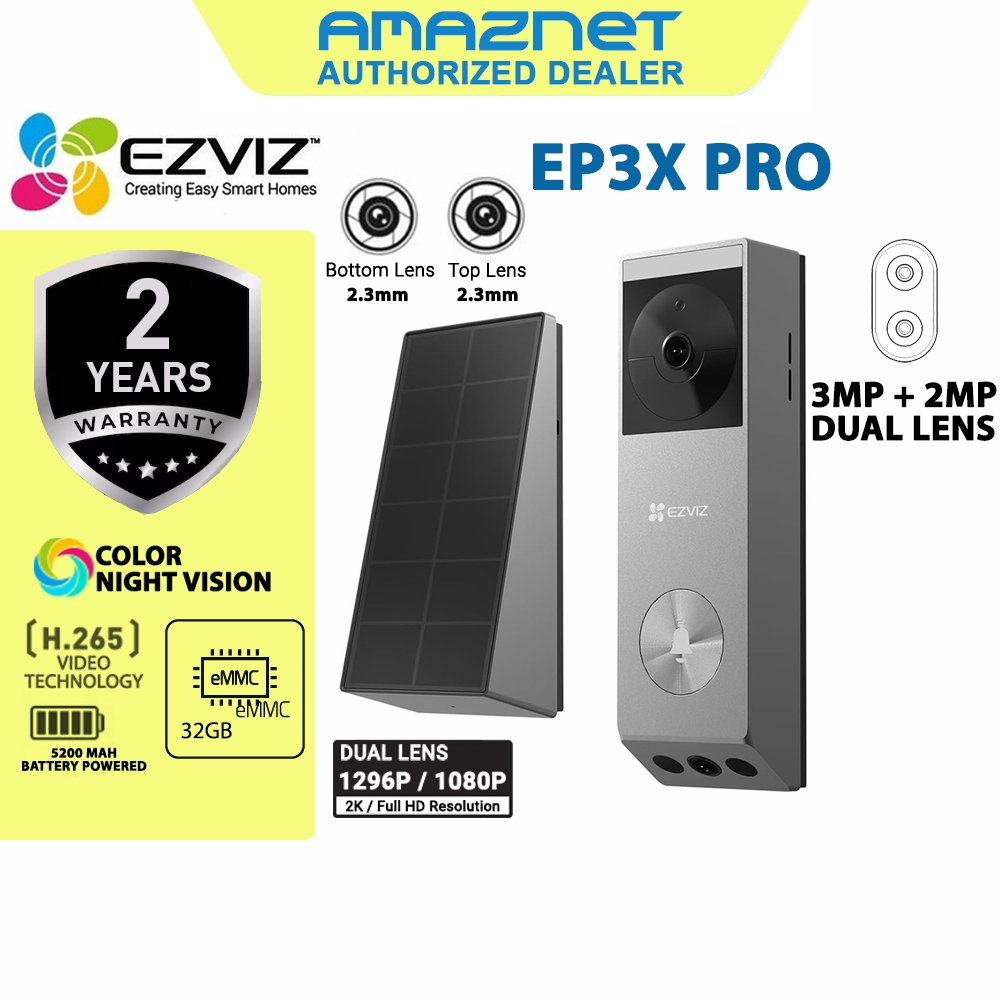 NEW Ezviz EP3x Pro 2K 1080P Dual Lenses Battery-Powered Dual Lens Video ...