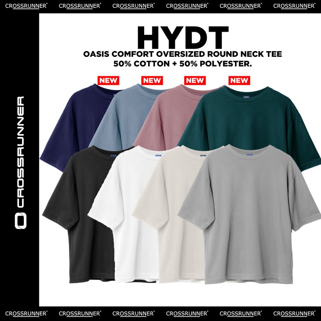 CROSSRUNNER X HYDT Oasis Oversized Thick T-Shirt 250gsm Drop Shoulder ...