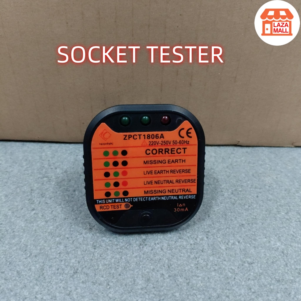 Socket Tester ZPCT1806A Circuit Polarity Check Voltage Plug Breaker ...