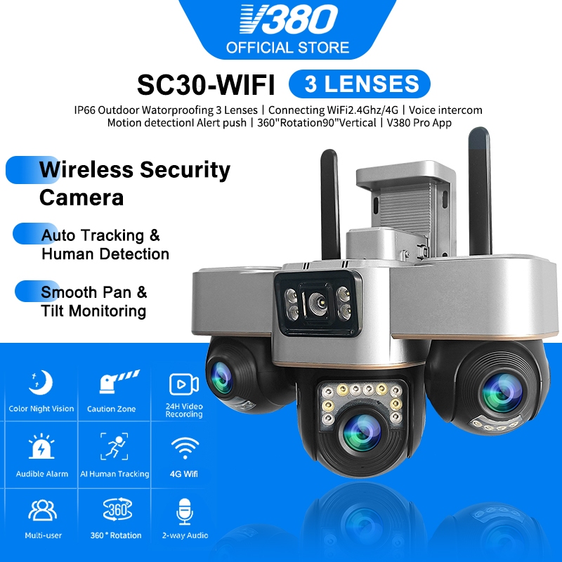 V380 Pro SC30 Outdoor CCTV Camera Wifi Connect To Cellphone Waterproof ...