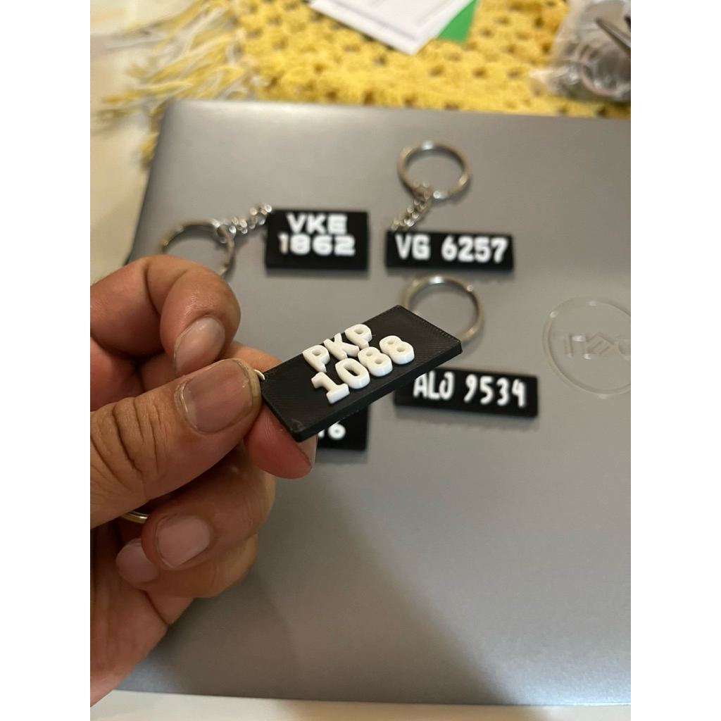 Mini Plate No Keychain 3D Print | Keychain 3D Nama | Plate Nombor ...