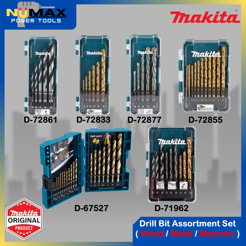 Makita Accessories Drill Bit Assortment Set D-72861 / D-72833 / D-72877 ...