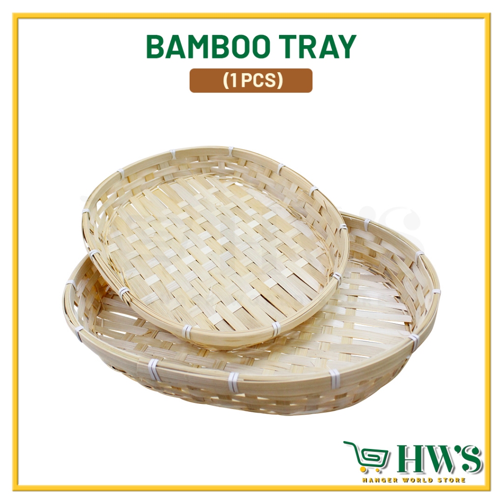 HWS BAKUL ROTAN BAKUL BENTUK BUJUR BAKUL HIASAN BAMBOO RATTAN TRAY 1PCS ...