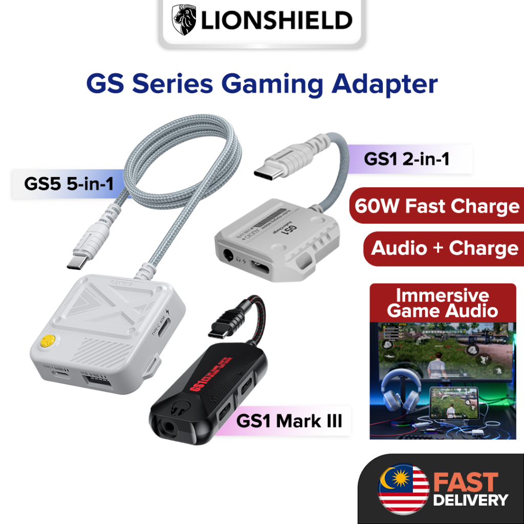 (MY) GS Series Gaming Adapter 5in1/3in1/2in1 Multi-Port - 3.5mm Audio ...