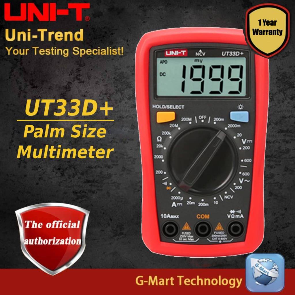 UNI-T UT33D+ UT33A+ UT33B+ UT33C+ Palm Size Multimeter | Shopee Malaysia