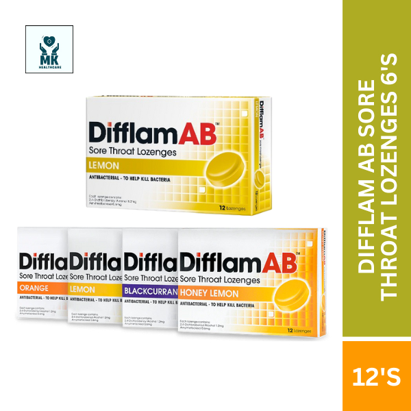 DIFFLAM AB SORE THROAT LOZENGES 12'S/BOX | Shopee Malaysia