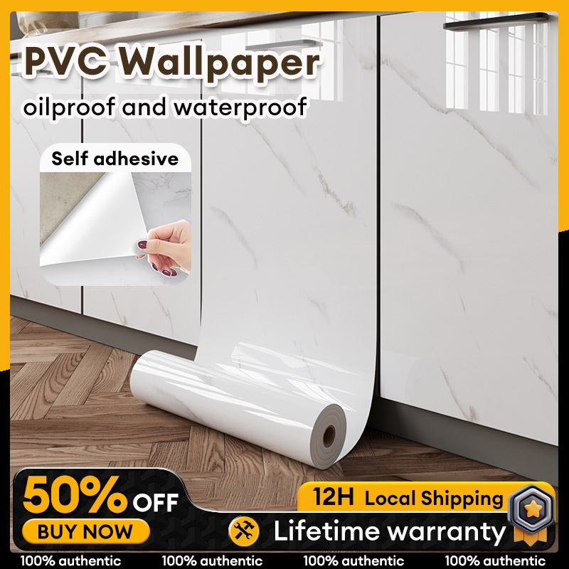 WallPaper Self Adhesive Kitchen Oil Proof PVC Marble Sticker Waterproof ...