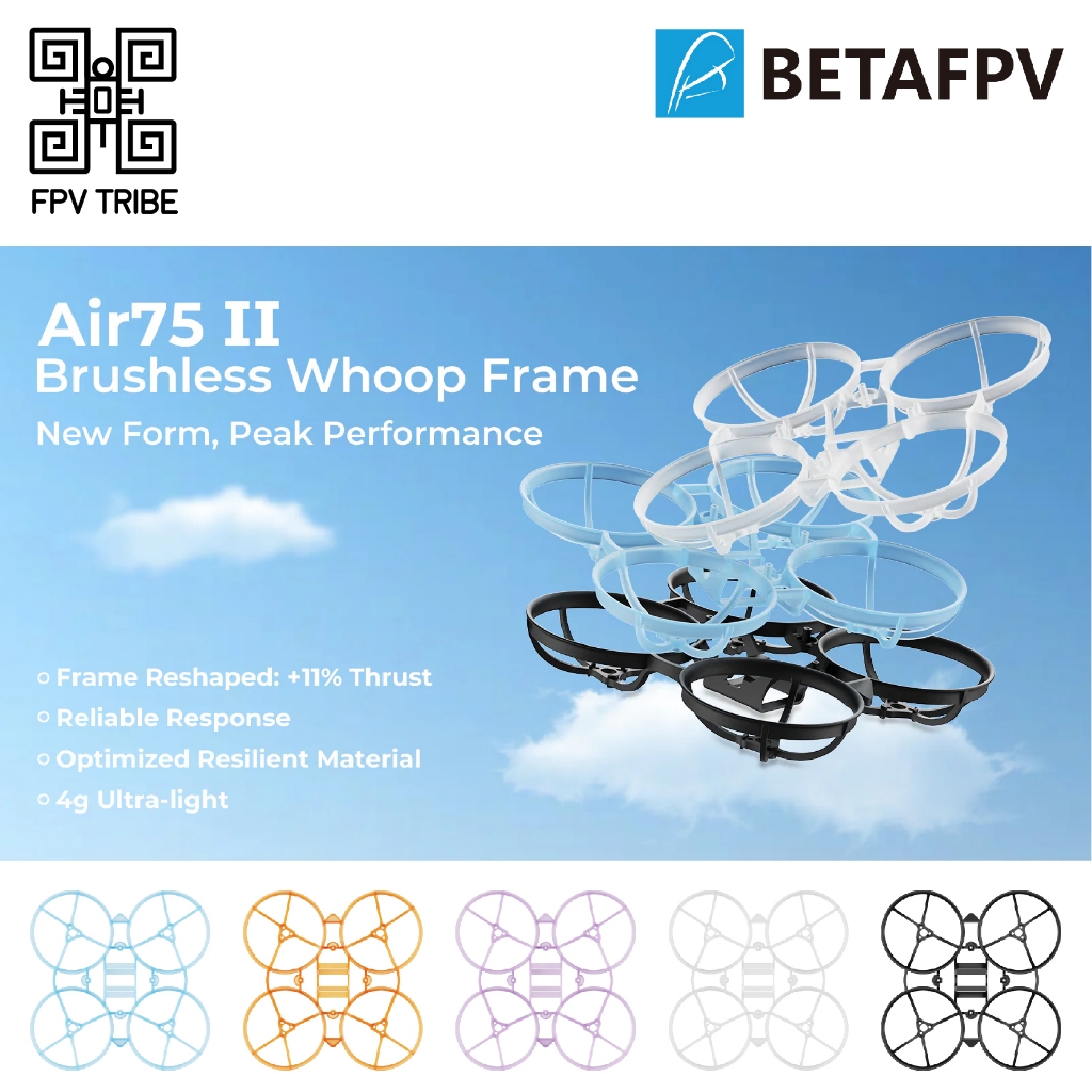 [V2] BetaFPV Air75 II Brushless Whoop Frame FPV Drone Racing Freestyle ...