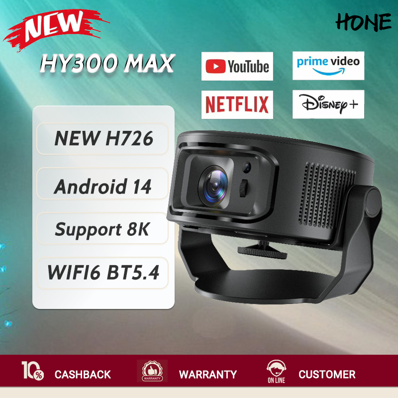 Projector 4K Android 14 4000+ Apps Full HD 8K 720P WIFI6 BT5.4 200ANSI ...
