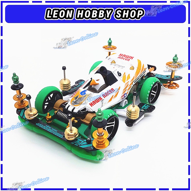 Kereta Model Tamiya Mini 4WD Hawk Racer Super 2 Chassis Modified HG ...