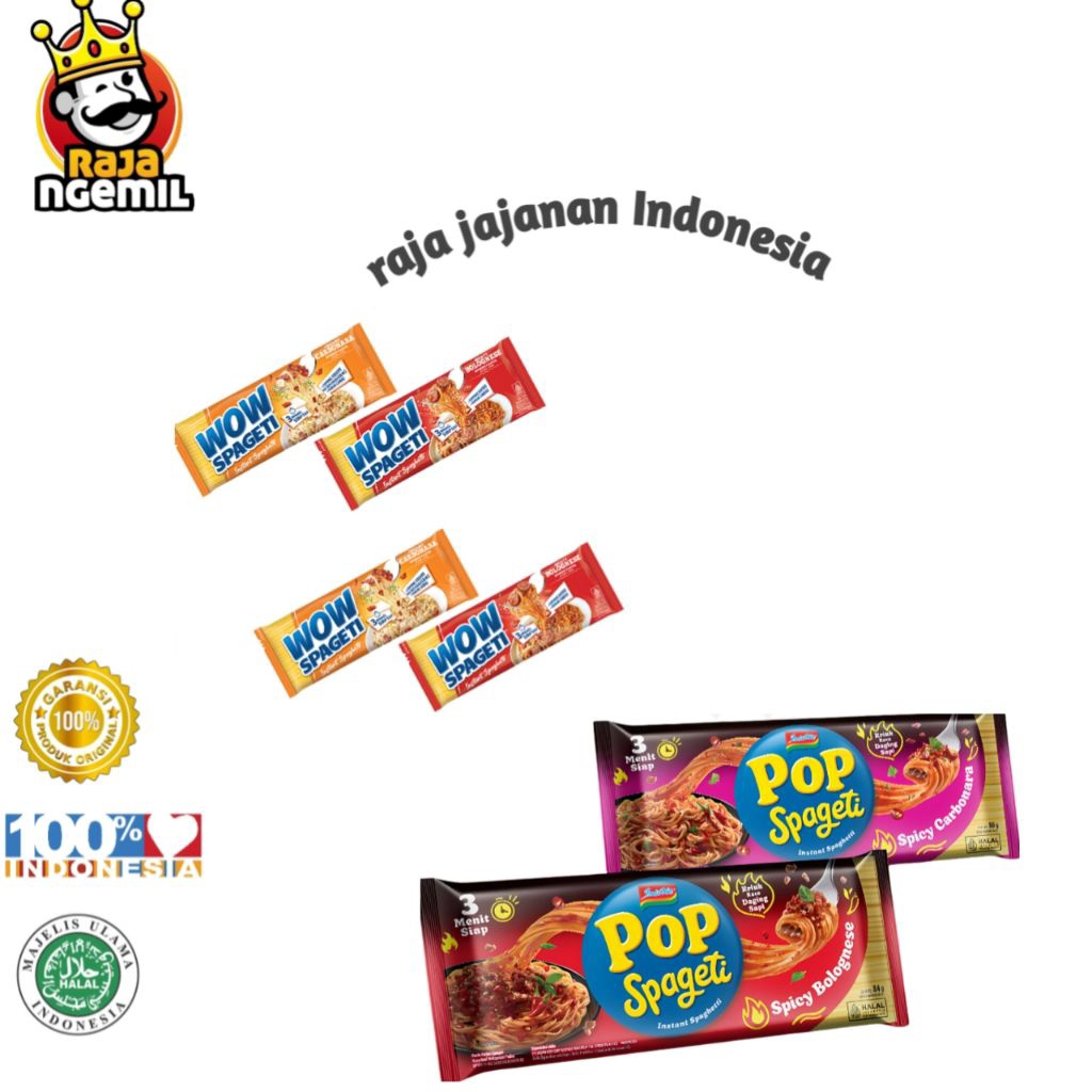 wow spaghetti dan pop spagethi carbonara dan bolognese ready ramen yes ...