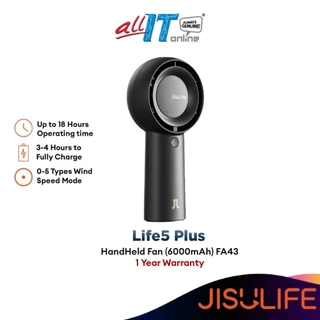 JISULIFE Life5 Plus HandHeld Fan  (6000mAh) FA43 - Black | Jisulife Kipas Tangan Life5 Plus (6000mAh) FA43- Hitam Life 5