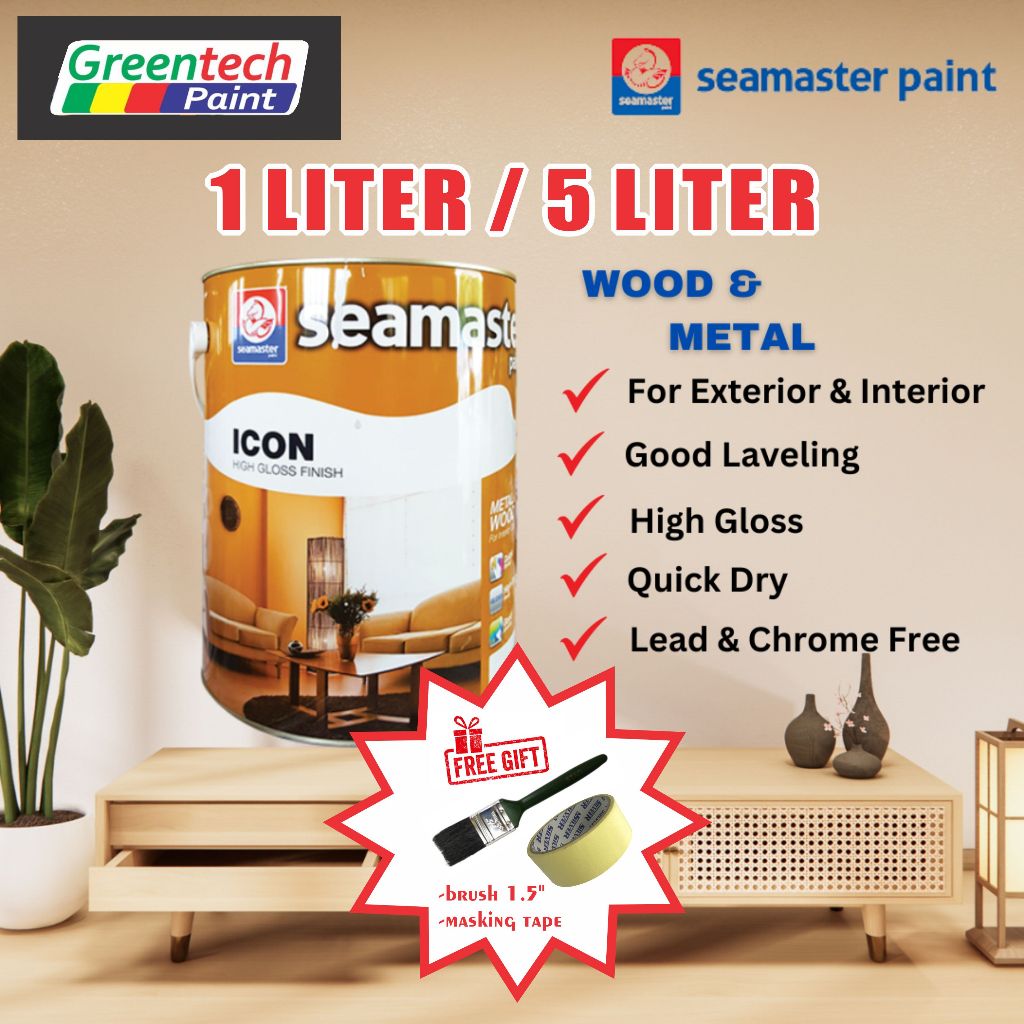Merdeka Sales!! ( 1L ) SEAMASTER PAINT Icon High Gloss Finish 4900 for ...