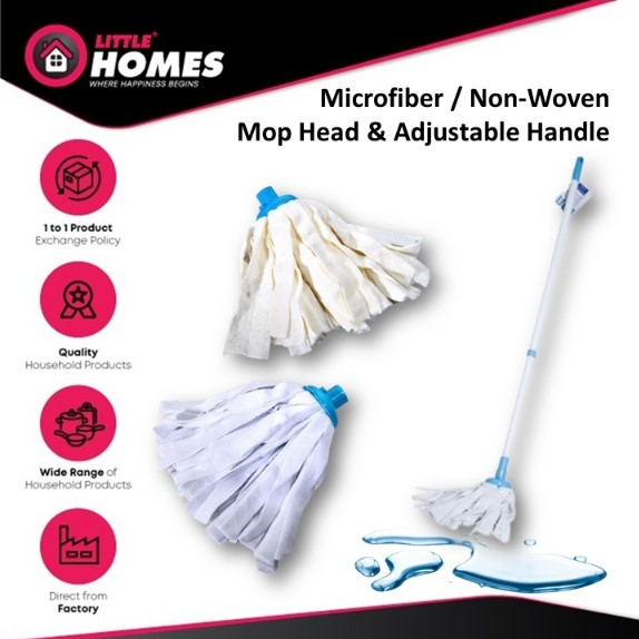 Microfiber / Non Woven Washable Removable Mop Head / Extendable ...