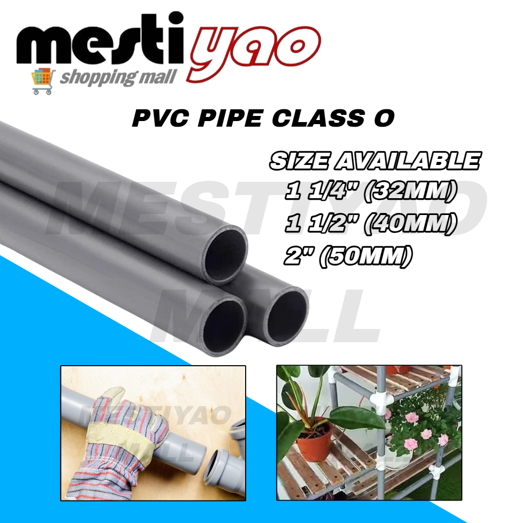 (SELL WITH FEET) 1 ¼” 1 ½” 2” PVC Pipe Class O/PVC Grey Pipe/Paip PVC ...