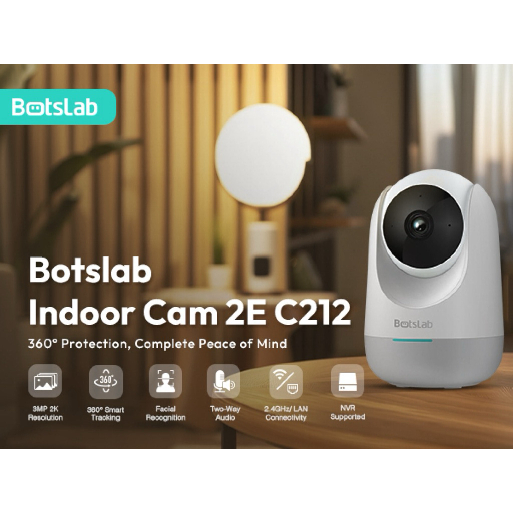 Botslab Indoor Cam 2E C212 2K Wi-Fi Smart Pan 360 Tilt Camera | Shopee ...