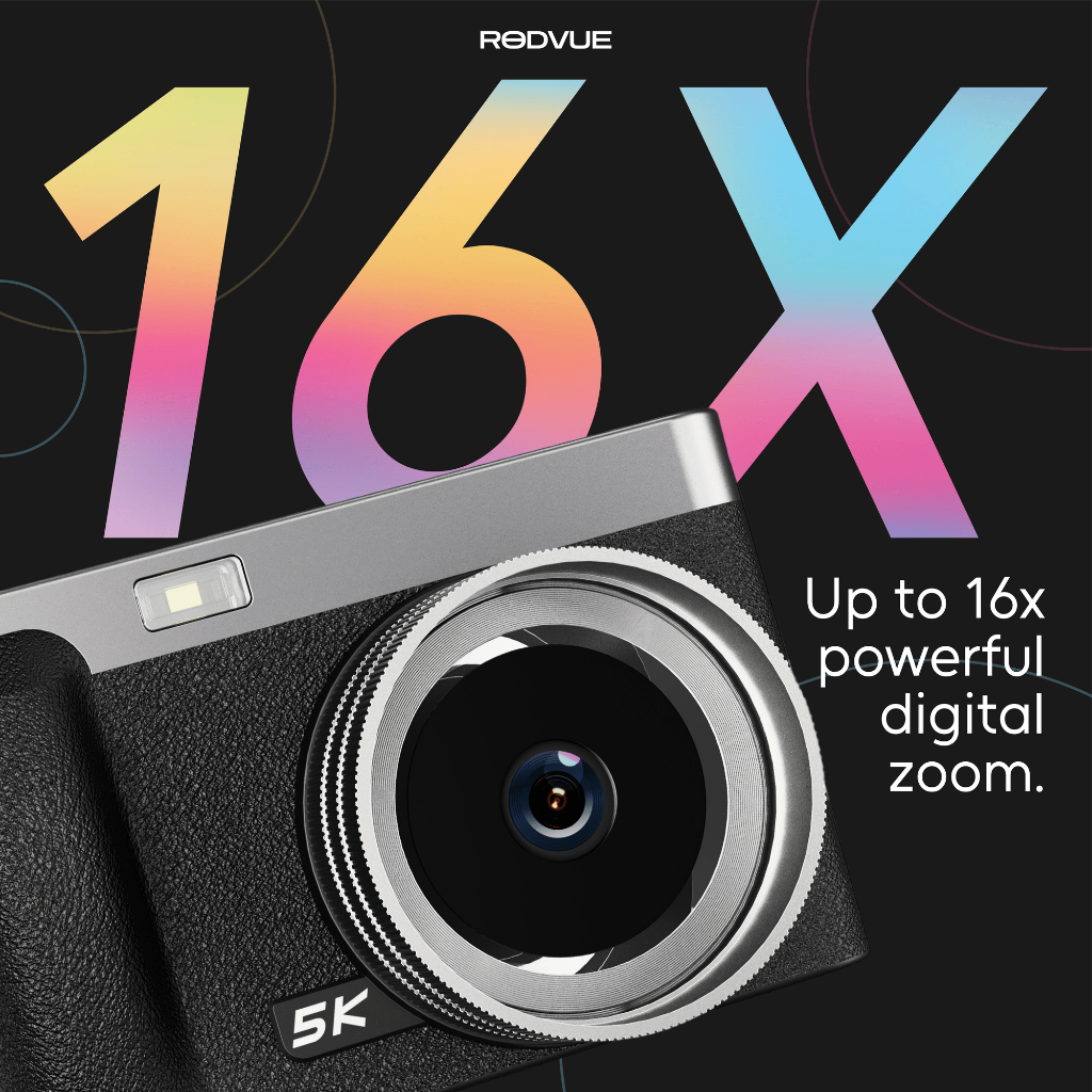 RODVUE N8 5K UltraClear Digicam by ROADCAM – Flip Screen Digital Camera ...