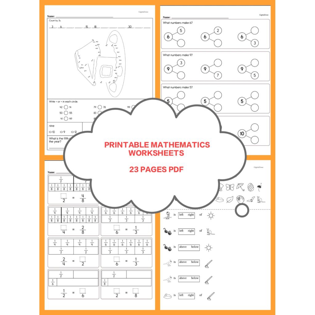 Printable Mathematics Worksheets Grade 1 3 Latihan Kerja Mathematics