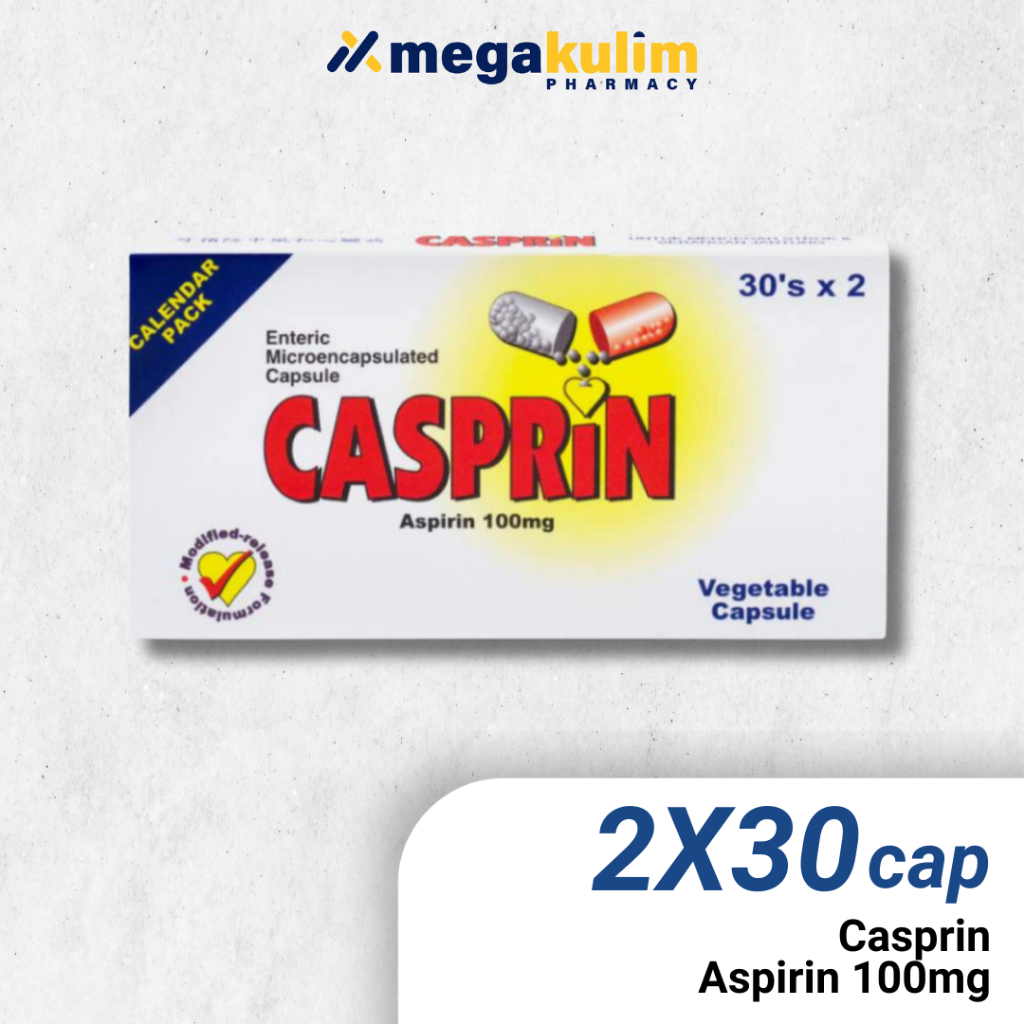 Casprin Aspirin 100mg Vege Cap (2 x 30's) | Shopee Malaysia