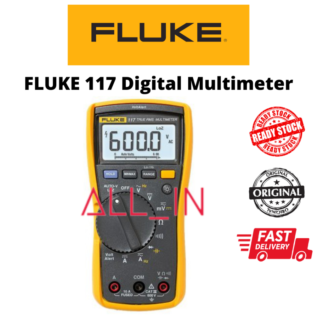 FLUKE 117 Electrician's Digital Multimeter with Non-Contact Voltage ...