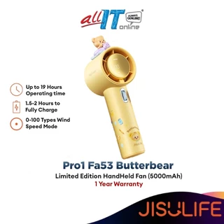 Jisulife Pro1 FA53 Limited Edition Butterbear 100 Speed Strong Wide Wind Portable Handheld Fan Bladeless Fan