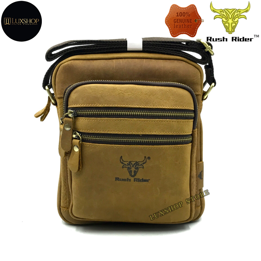 L Size Rush Rider Sling Bag Full Cow Leather Shoulder Bag CrossBody ...